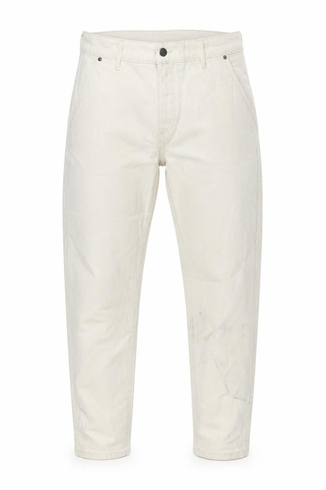 Marks and Spencer Mens Beige Cotton Straight Jeans Size 34 in L30 in Regular Zip