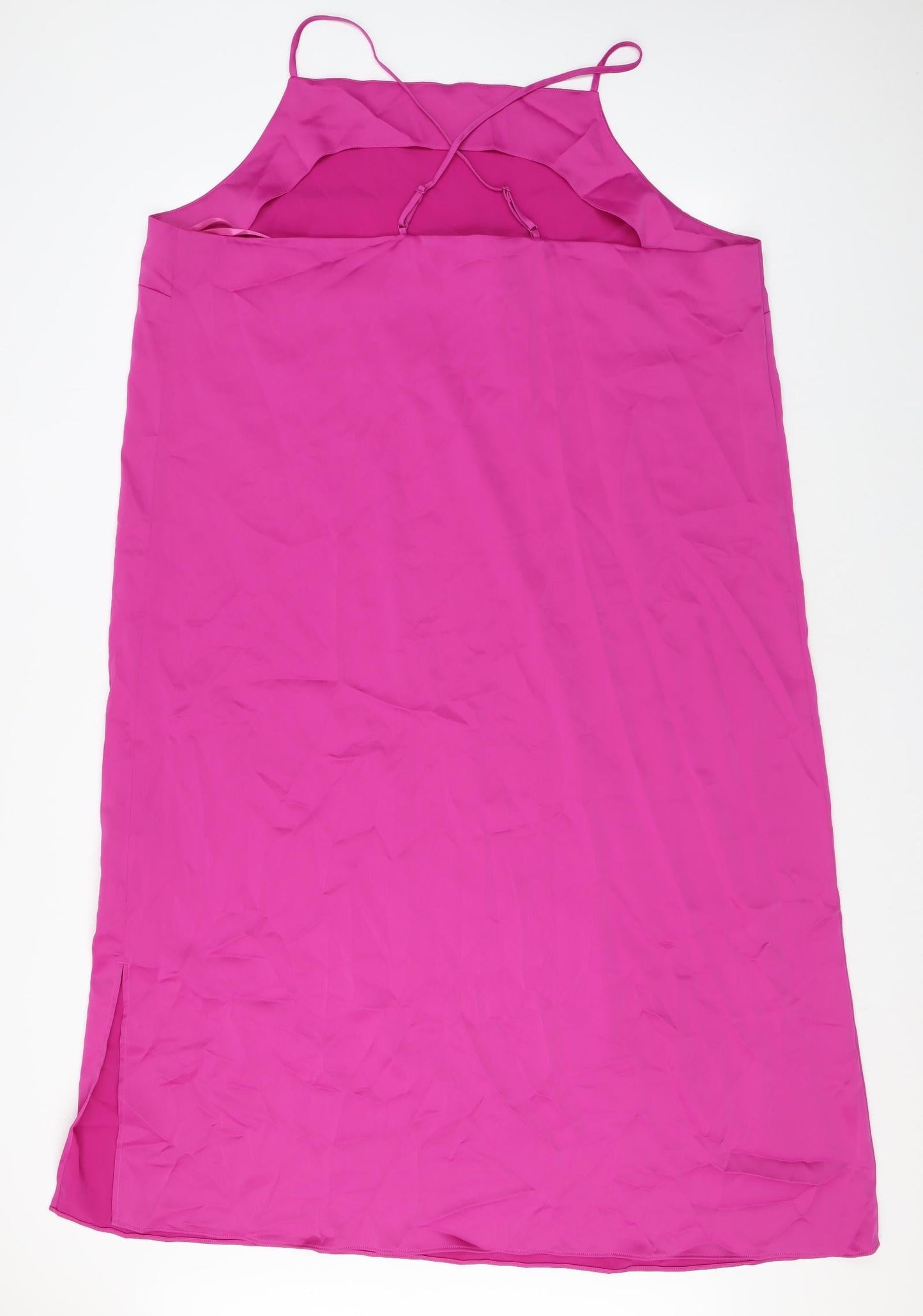 Marks and Spencer Womens Pink Polyester Maxi Size 22 Square Neck Pullover