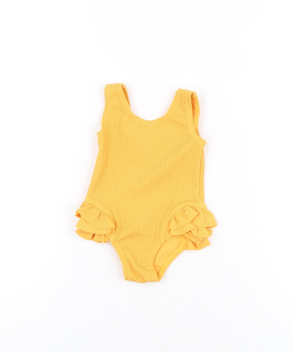 Additional front view of Marks & Spencer girls’ orange polyester unitard one-piece, size 0-3, months pullover