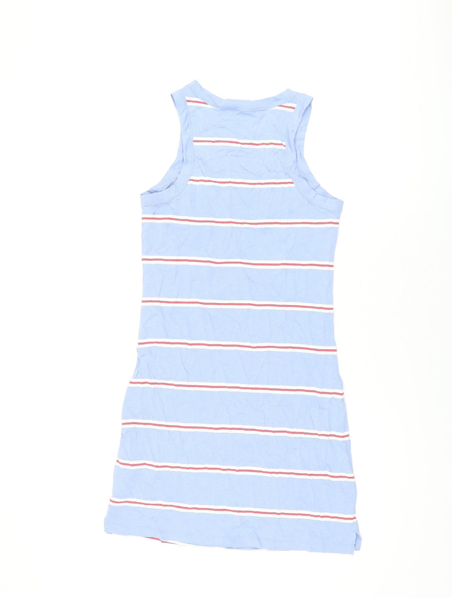 Marks and Spencer Womens Blue Striped Cotton Mini Size S Round Neck Pullover