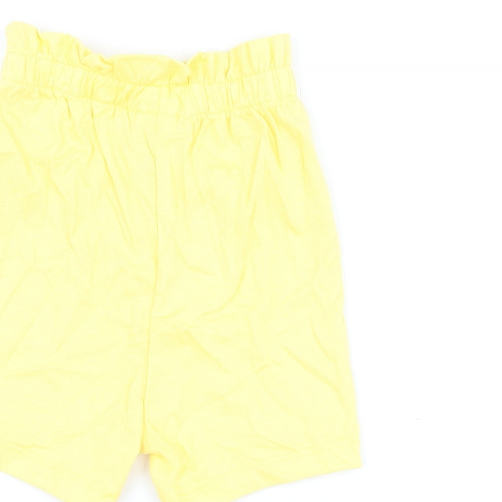 Marks and Spencer Girls Yellow Cotton Shorts Outfit/Set Size 12-18 Months Pullover