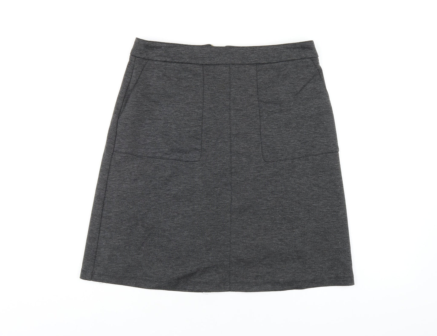 Wallis Womens Grey Polyester A-Line Skirt Size 10 Zip