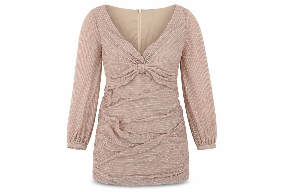 Chi Chi Womens Pink Polyester Bodycon Size 14 V-Neck Zip