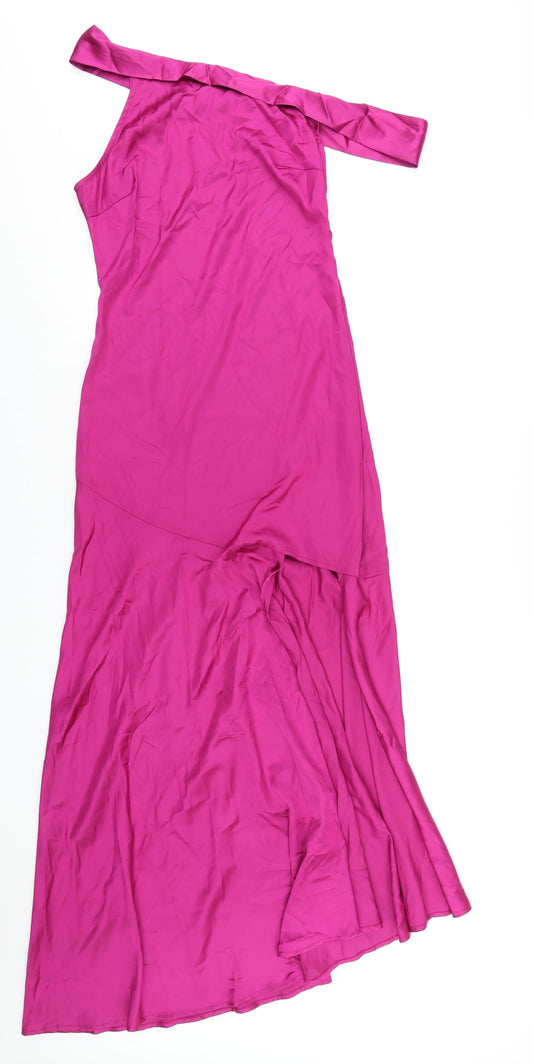 NB Avenue Womens Pink Polyester Maxi Size 10 Off the Shoulder Zip
