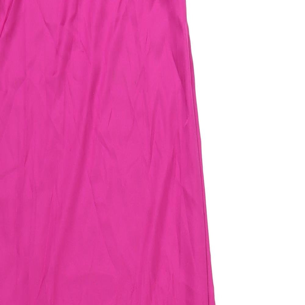NB Avenue Womens Pink Polyester Maxi Size 10 Off the Shoulder Zip