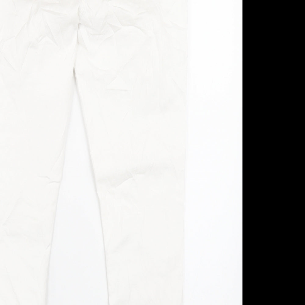 Marks and Spencer Womens White Cotton Skinny Jeans Size 12 L27 in Regular Zip