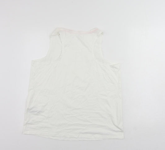 GOODMOVE Womens White Polyester Pullover Tank Size 18 Round Neck Pullover
