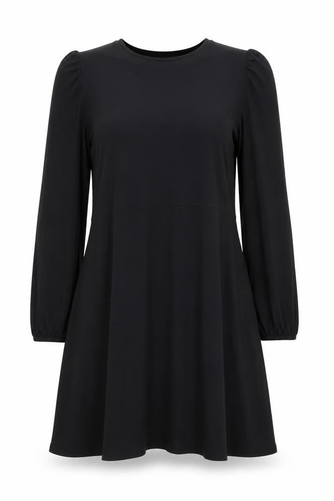 Marks and Spencer Womens Black Viscose A-Line Size 12 Round Neck Pullover