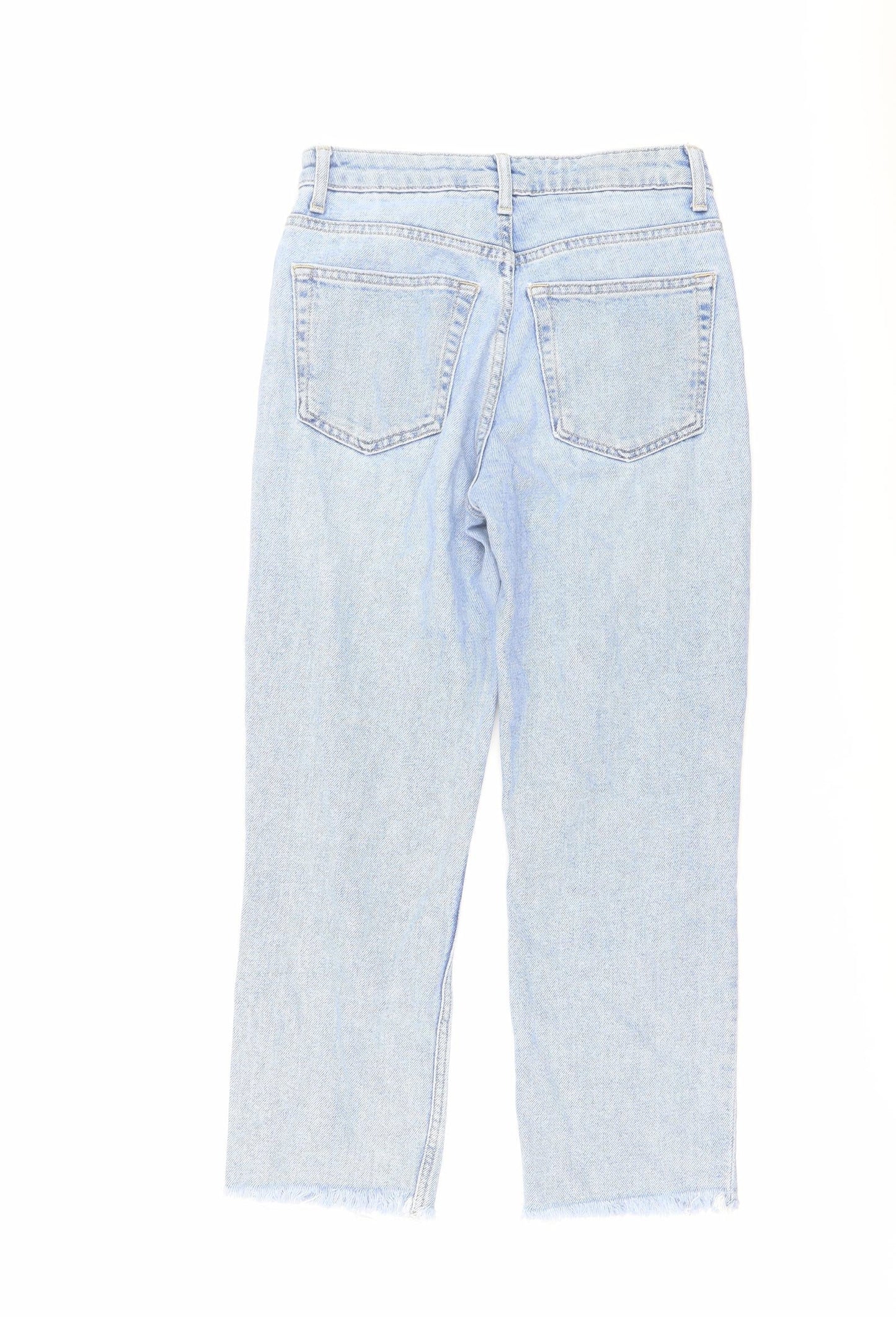 Topshop Womens Blue Cotton Tapered Jeans Size 26 in L24 in Regular Button