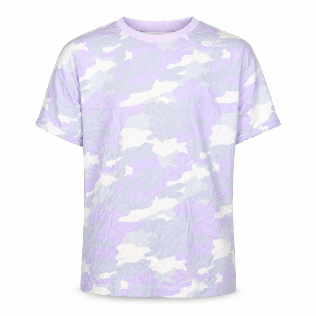 Marks & Spencer Boys Purple Camouflage Cotton Basic T-Shirt Size 11-12 Years Round Neck Pullover