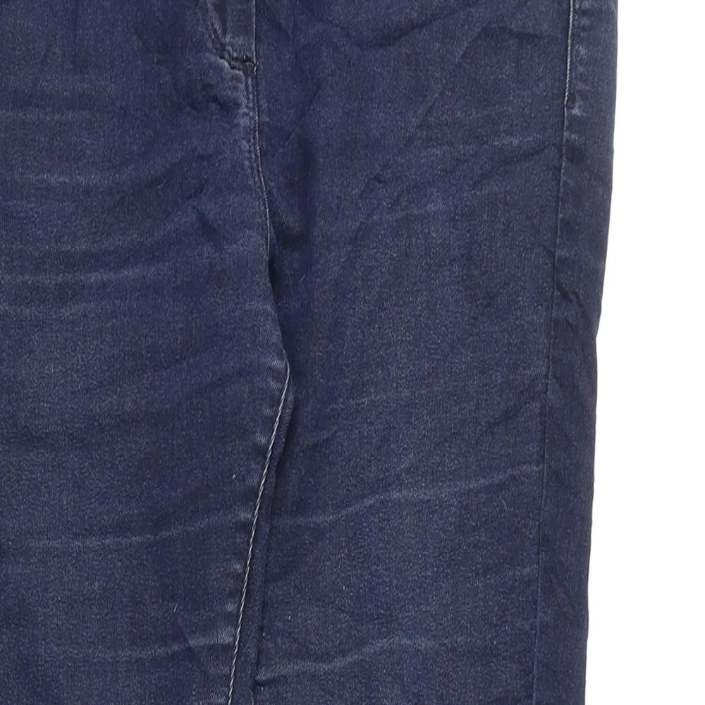 Marks and Spencer Womens Blue Cotton Jegging Jeans Size 10 L28 in Regular Zip