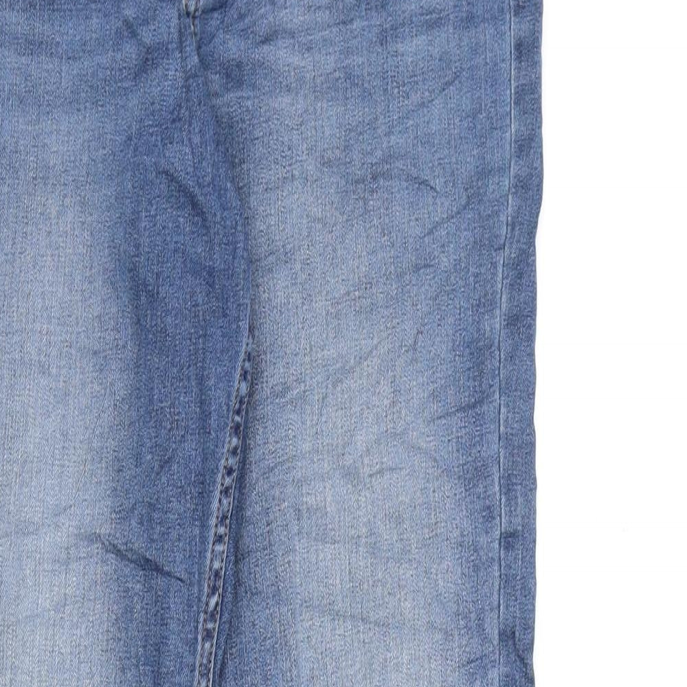 Indigo Womens Blue Cotton Boyfriend Jeans Size 8 L26 in Regular Zip