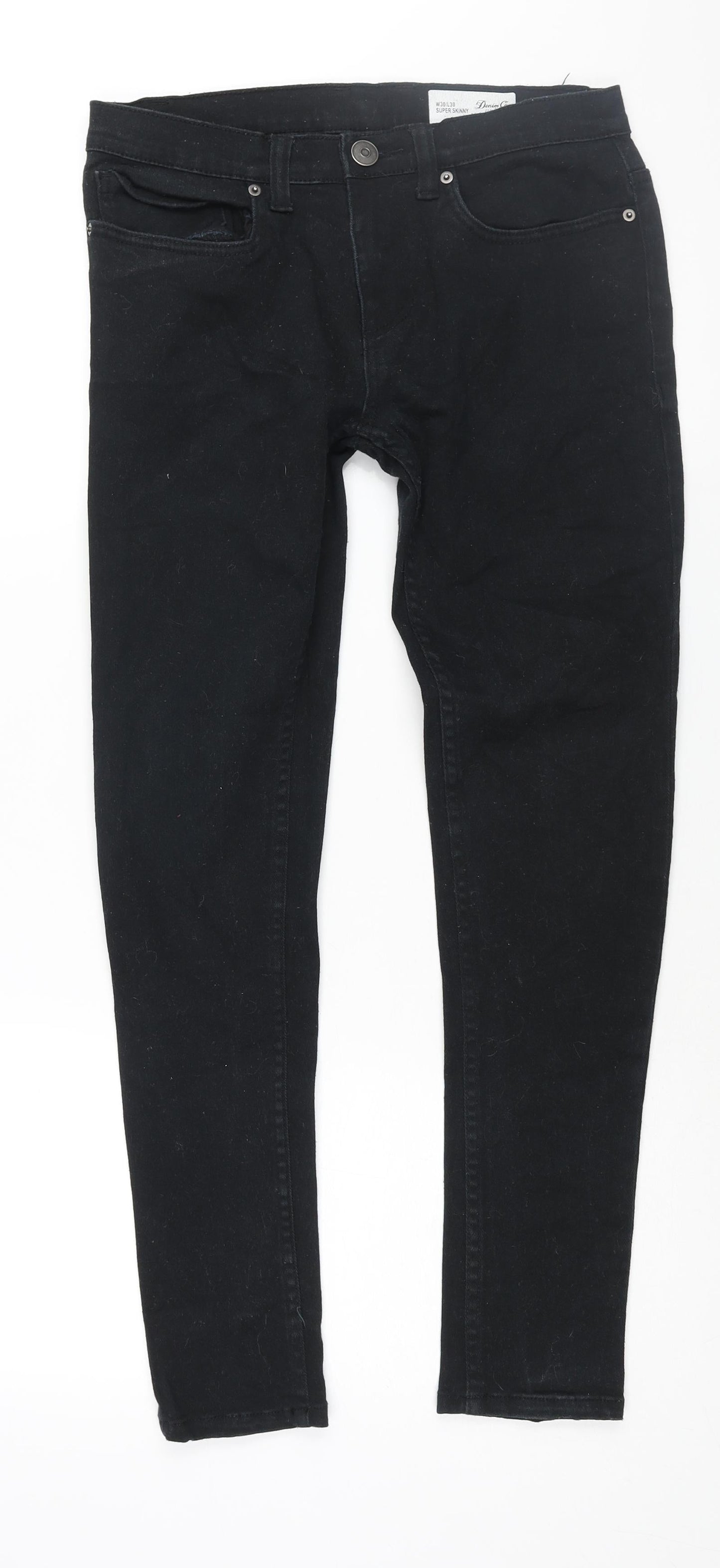 Denim & Co. Mens Black Cotton Skinny Jeans Size 30 in L30 in Regular Zip