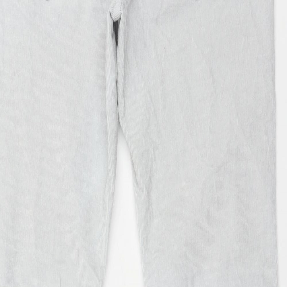 Marks and Spencer Womens Grey Cotton Trousers Size 10 L27 in Regular Zip