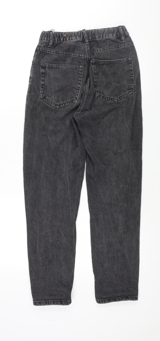 Pull&Bear Womens Grey Cotton Tapered Jeans Size 6 L28 in Regular Zip
