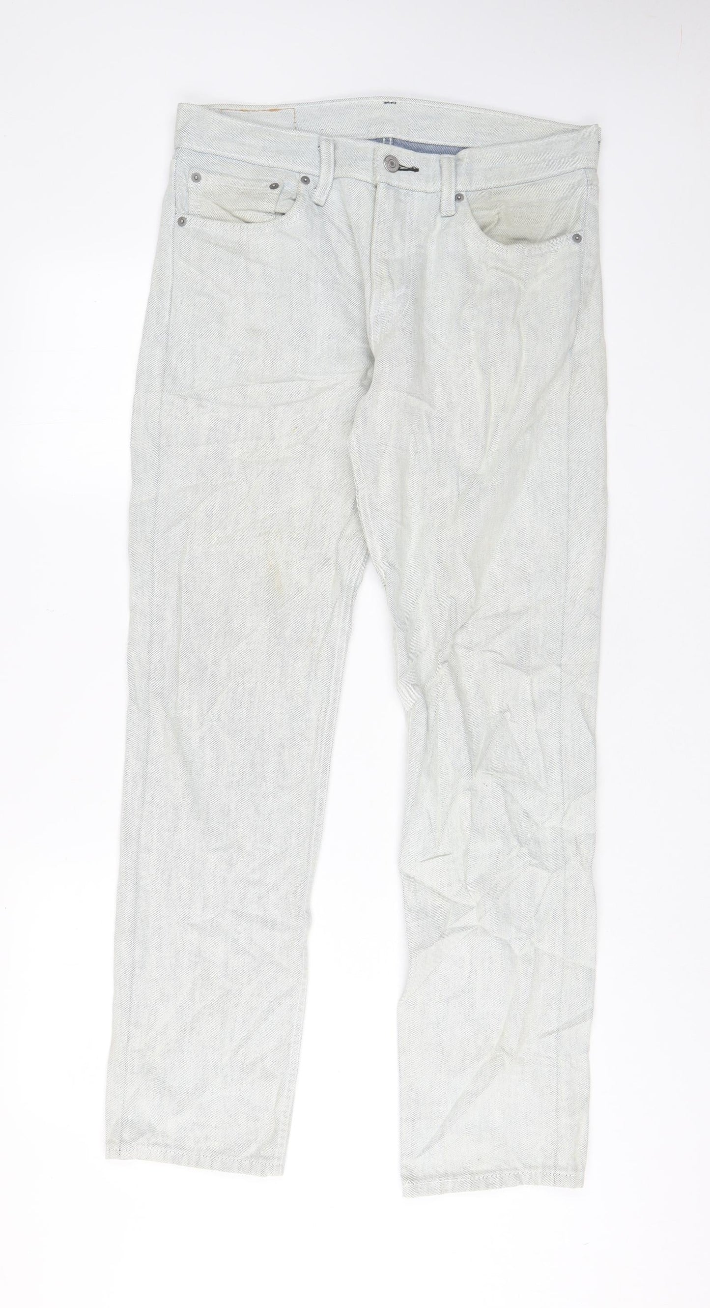 Levi's Mens Grey Cotton Straight Jeans Size 32 in L32 in Regular Zip - Pockets