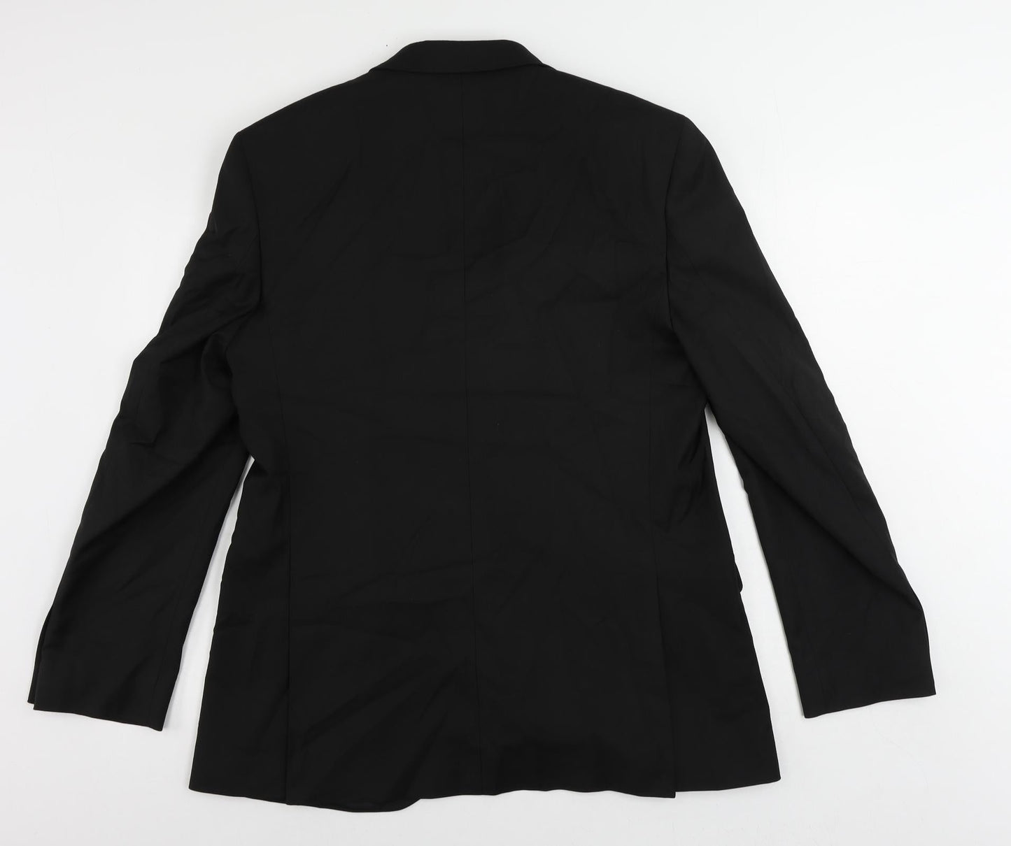 Marks and Spencer Mens Black Polyester Jacket Suit Jacket Size 42 Regular