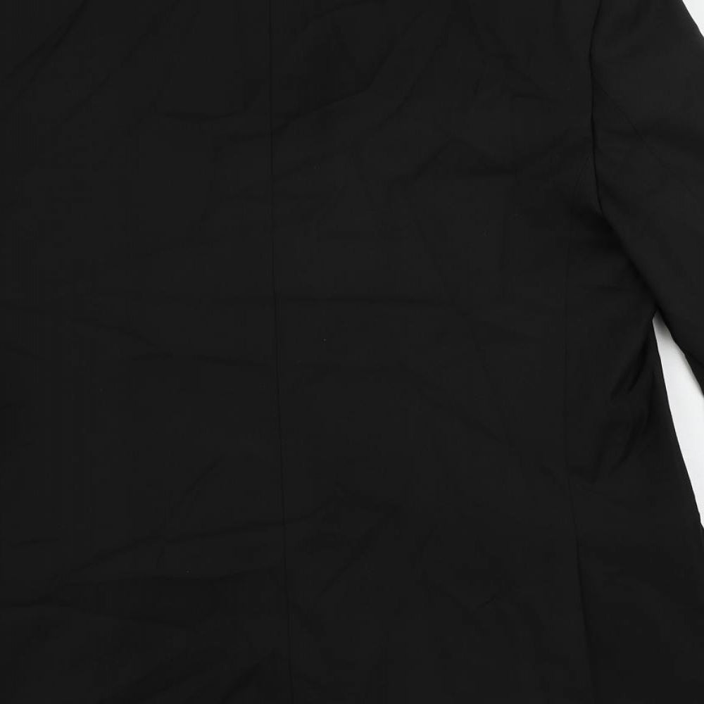 Marks and Spencer Mens Black Polyester Jacket Suit Jacket Size 42 Regular