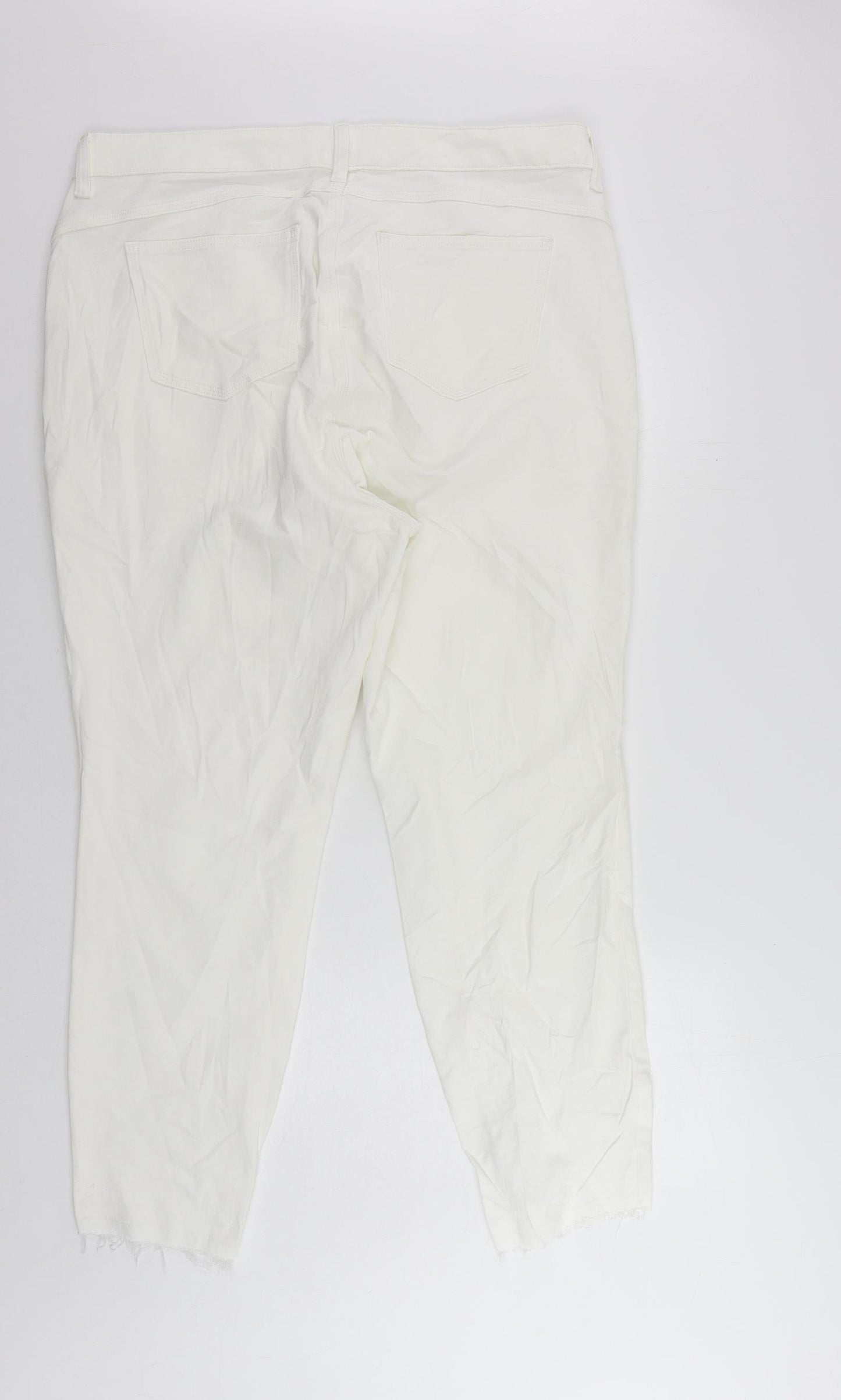 Marks and Spencer Womens White Cotton Skinny Jeans Size 22 L27 in Regular Zip