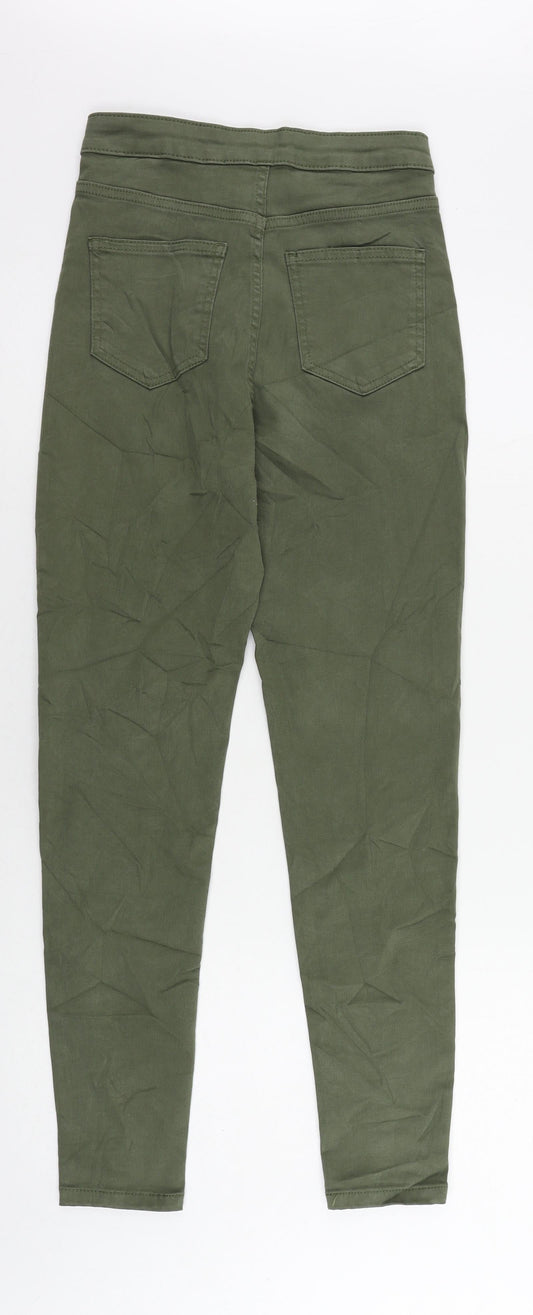 Marks and Spencer Womens Green Cotton Skinny Jeans Size 8 L28 in Regular