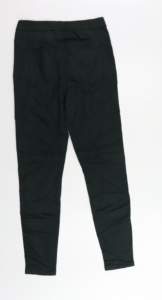 Marks and Spencer Womens Green Cotton Jegging Jeans Size 10 L29 in Regular - Elastic Waist
