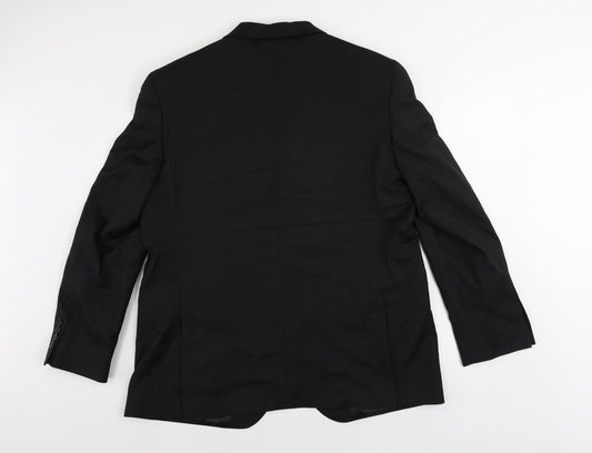 Marks and Spencer Mens Black Polyester Jacket Suit Jacket Size 44 Regular