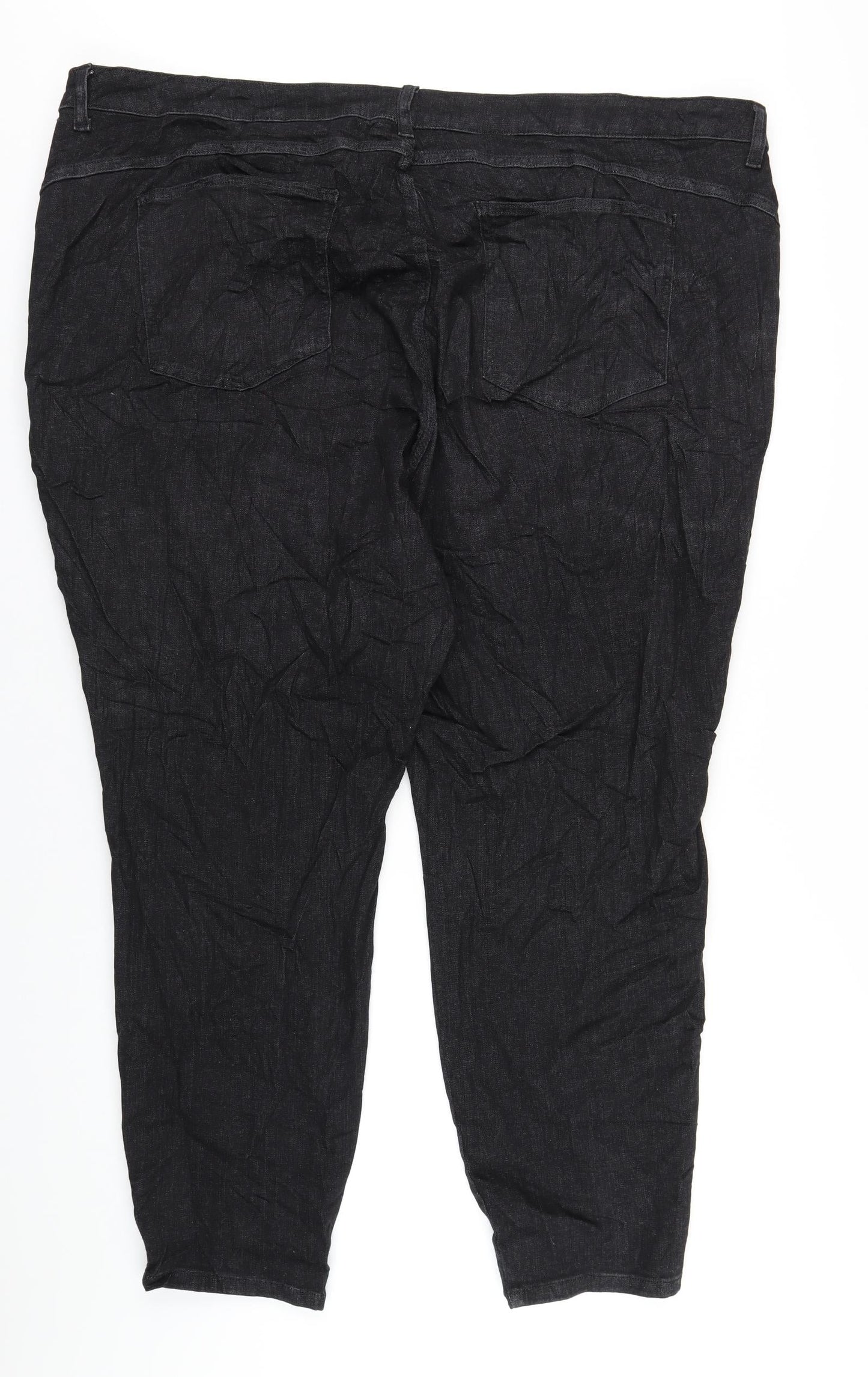 Marks and Spencer Womens Black Cotton Skinny Jeans Size 32 in L30 in Regular Zip
