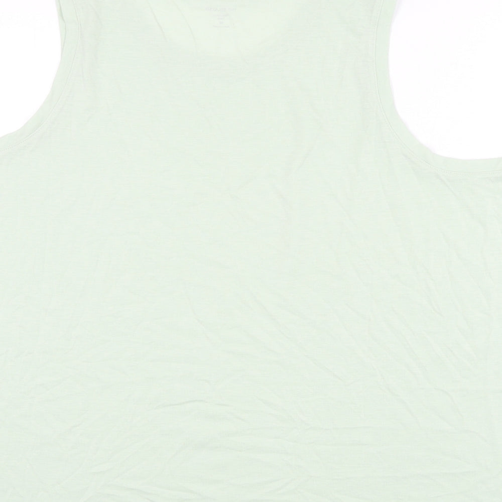 Marks and Spencer Womens Green Polyester Basic Tank Size 20 Round Neck