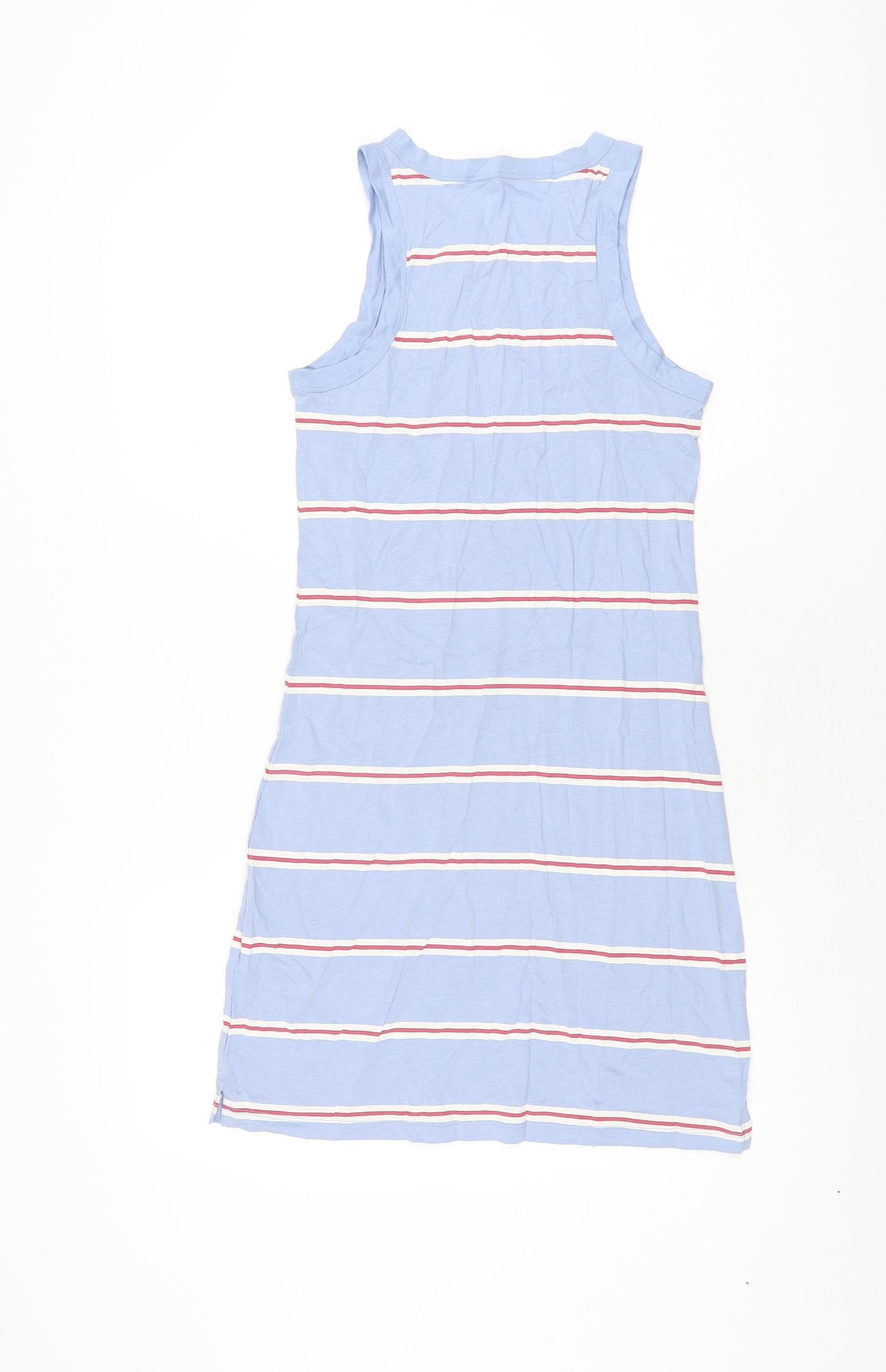 Marks and Spencer Womens Blue Striped Cotton Bodycon Size S Round Neck Pullover