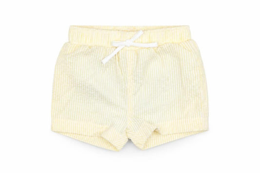 Marks and Spencer Boys Yellow Striped Polyester Shorts Outfit/Set Size 0-3 Months Drawstring - Swim Short