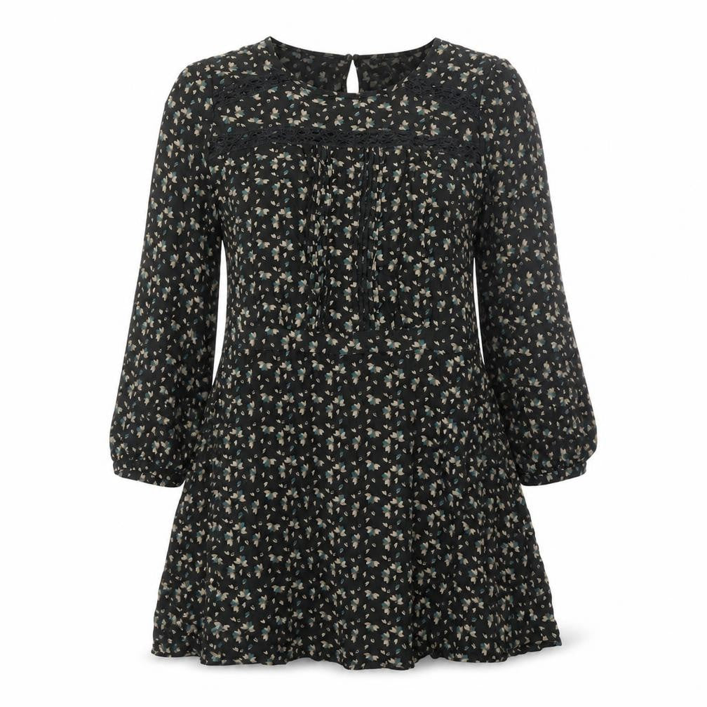 Marks and Spencer Womens Green Viscose A-Line Size 12 Round Neck Button