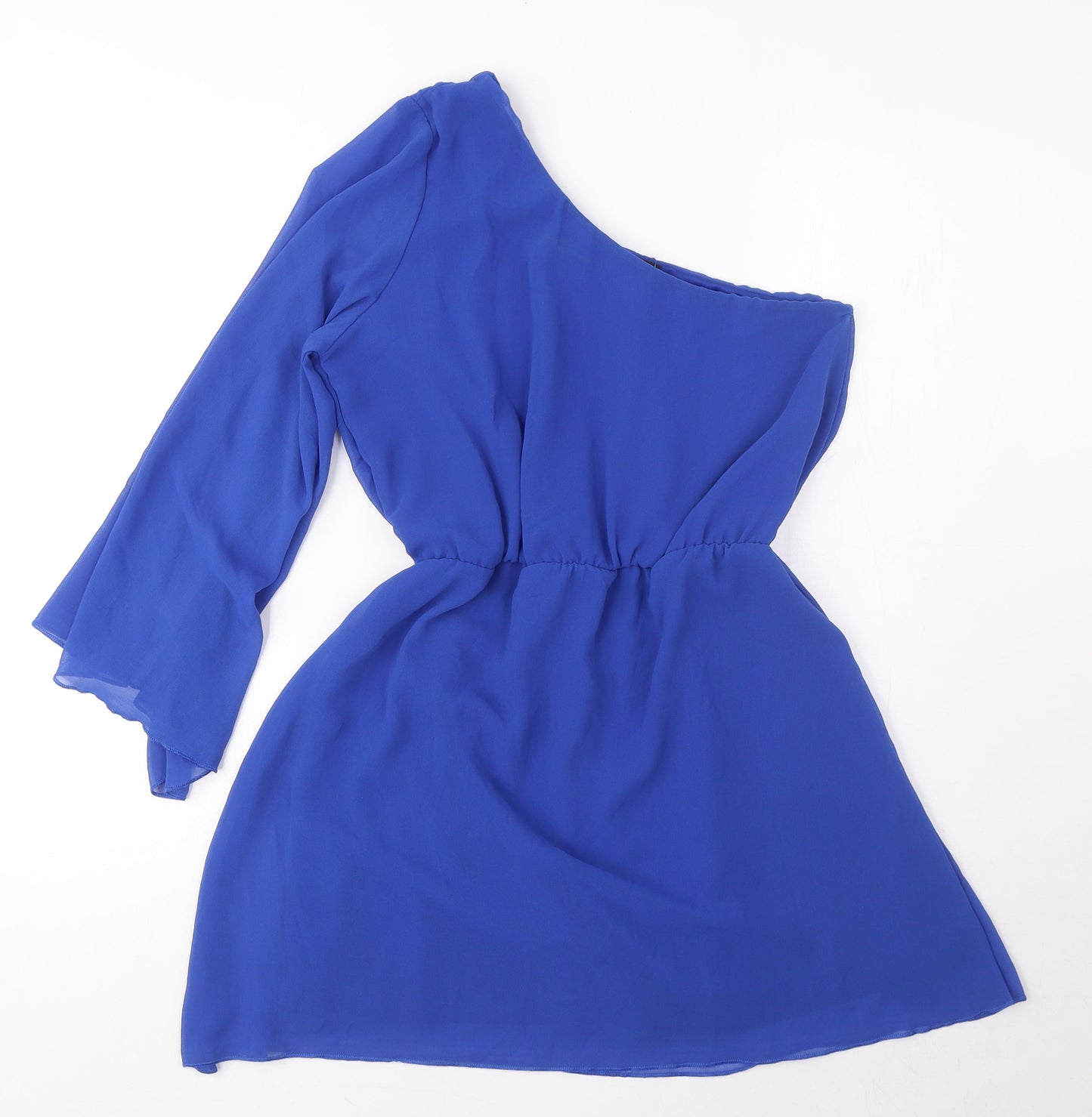 Miso Womens Blue Polyester A-Line Size 14 One Shoulder Pullover
