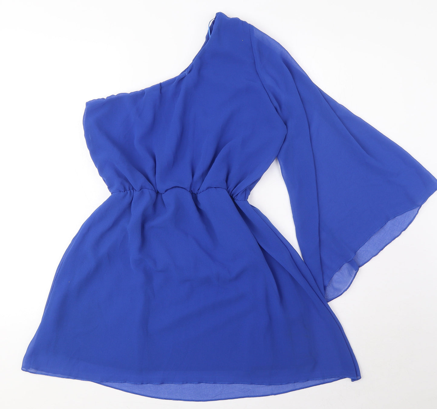Miso Womens Blue Polyester A-Line Size 14 One Shoulder Pullover