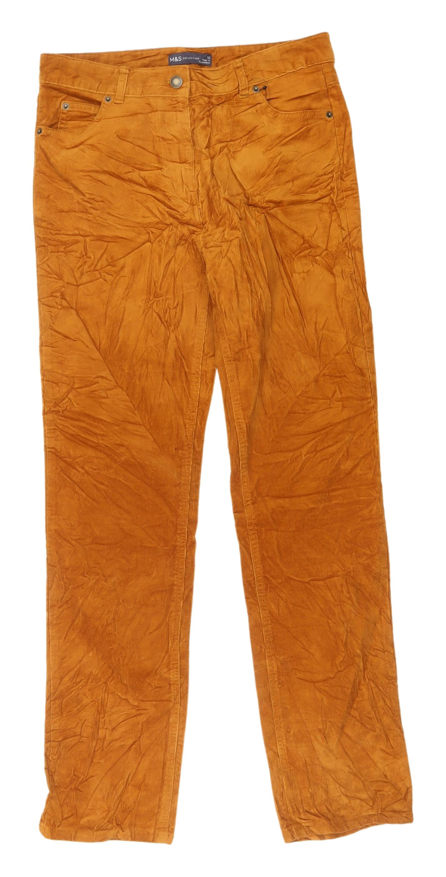 Marks and Spencer Women's Brown Straight Trousers Size 10