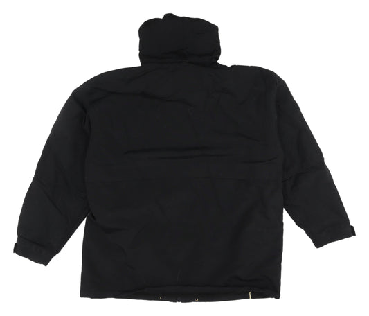 Essentials Men's Black Hooded Parka Jacket Large
