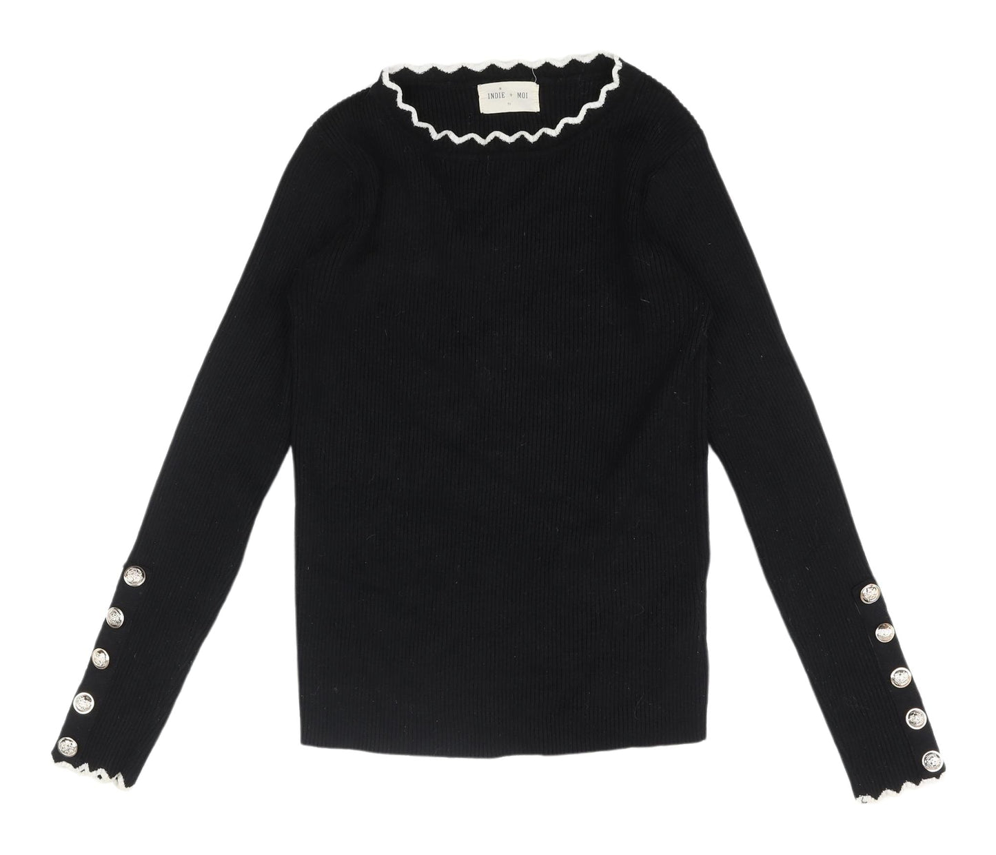 Indie + Moi Women's Black Pullover Jumper S