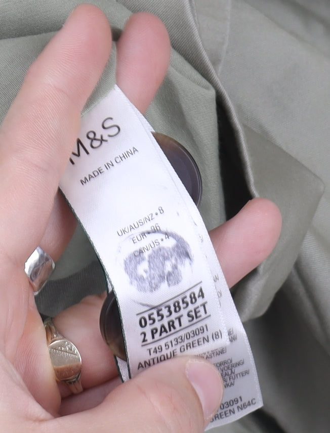Marks and Spencer Women's Trench Coat Green Size 8