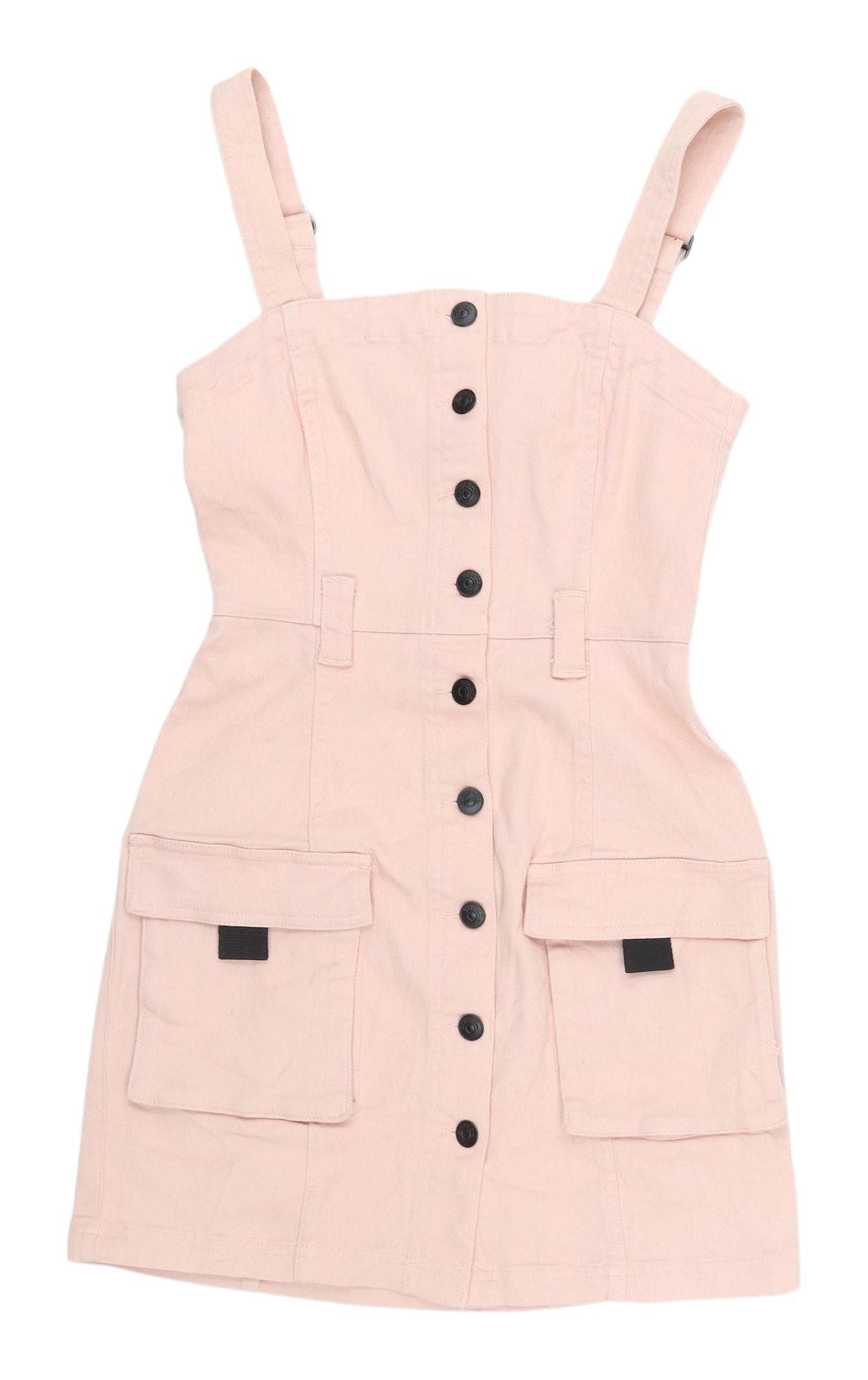 H&M Pink Pinafore Dress, Size 6, Women's Casual Style