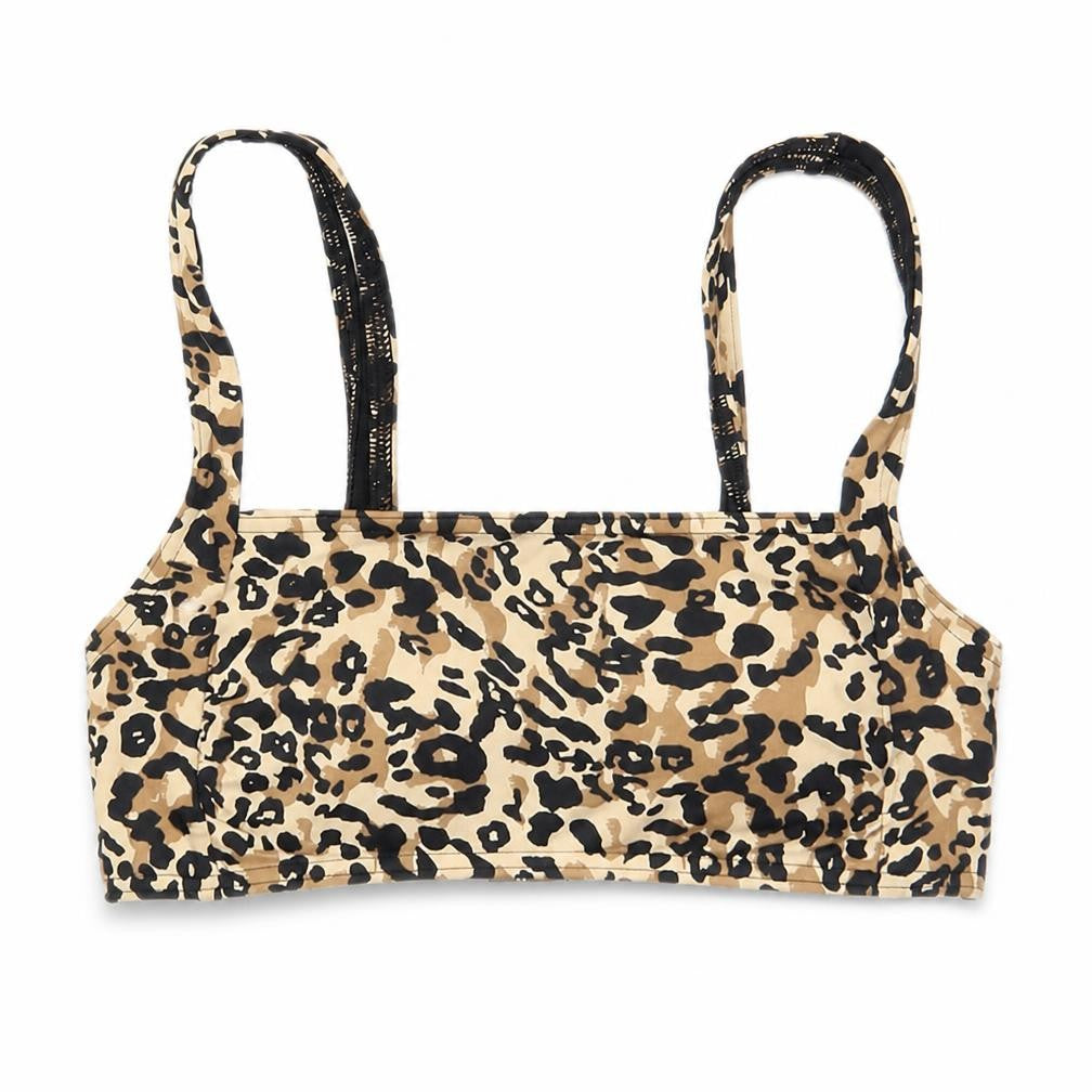 Front view of Marks & Spencer Animal Print Bralette Top, size 8, Beige