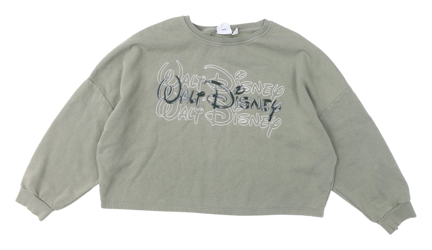 Disney Women's Green XL Pullover Sweatshirt with Logo