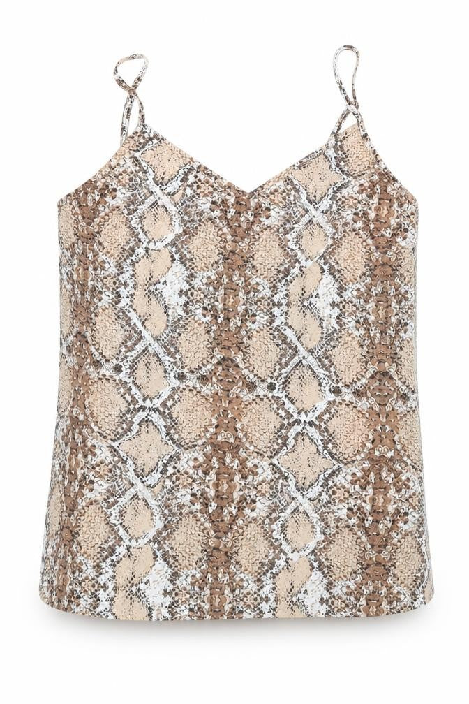 Front view of Marks & Spencer Beige Animal Print Camisole, size 8