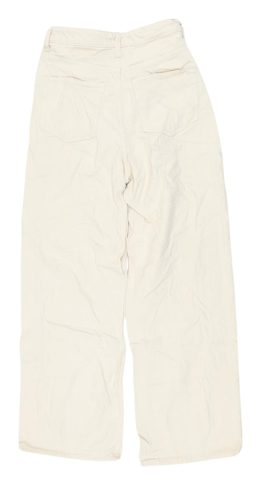 Women's Ivory Wide-Leg Jeans, High-Rise Relaxed Fit