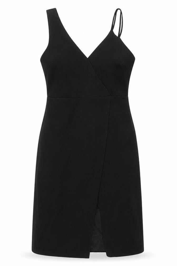 River Island Women's Black Wrap Midi Dress Size 12
