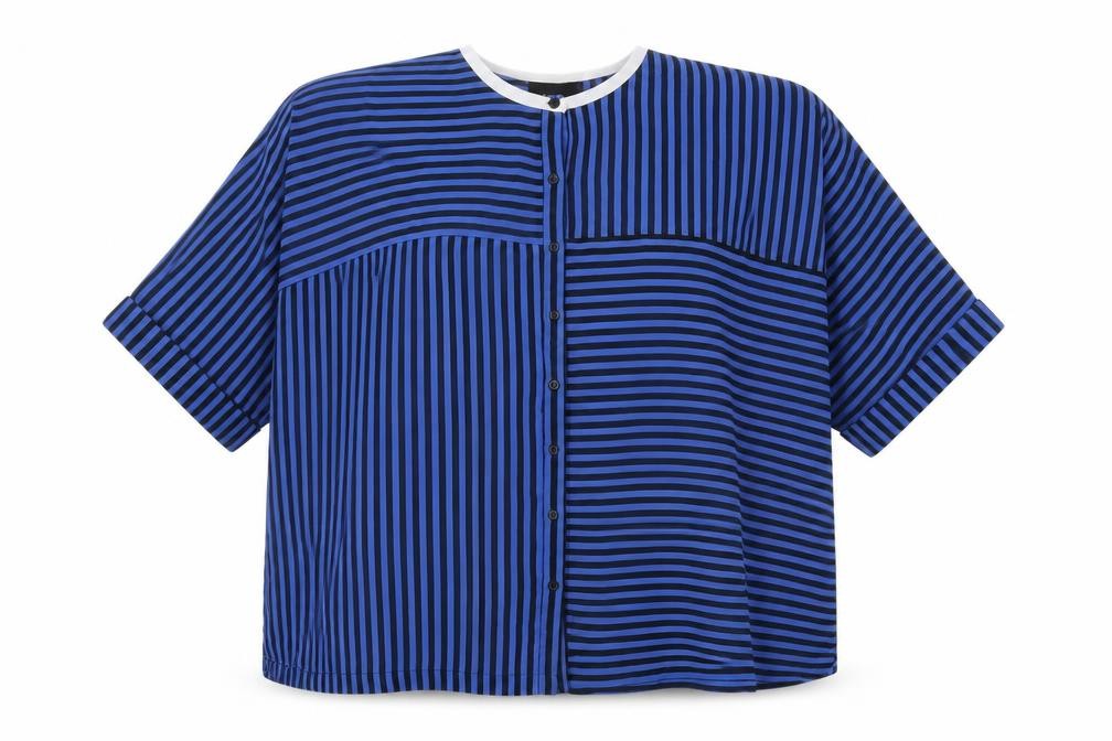 ASOS Women's Blue Striped Button-Up Shirt Size 14