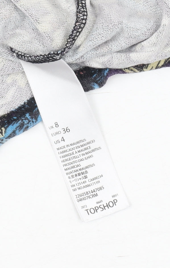 Topshop Women's Multicoloured Floral Tunic Tank, Size 8