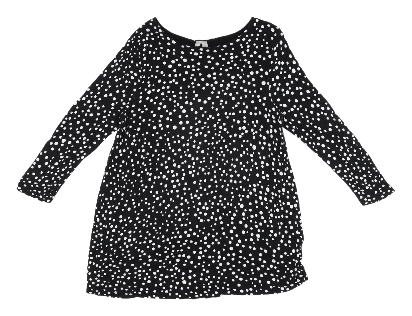 ASOS Women's Black Polka Dot Tunic, Size 12, Casual