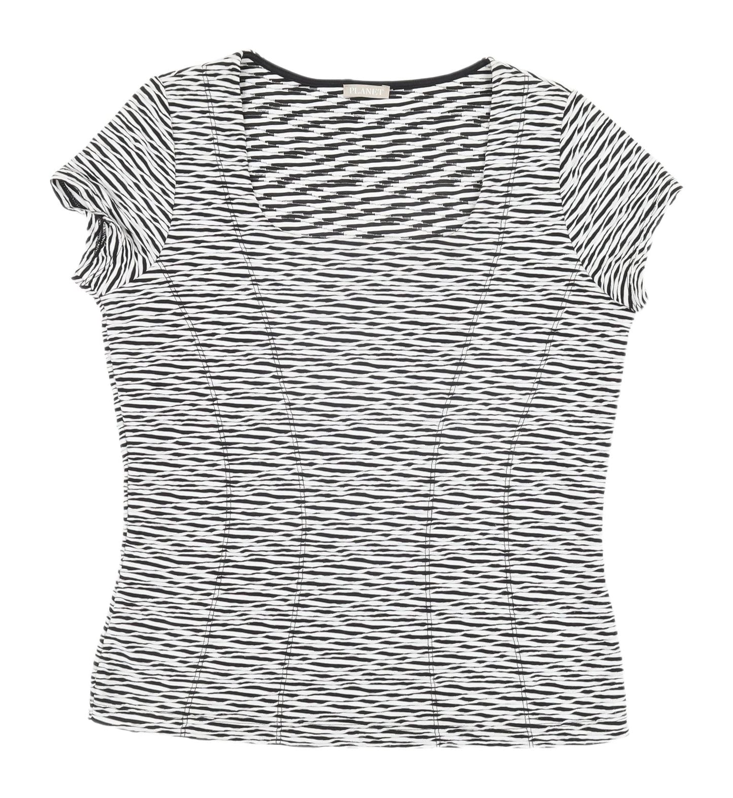 Planet Women's White T-Shirt, Short Sleeve, Size S