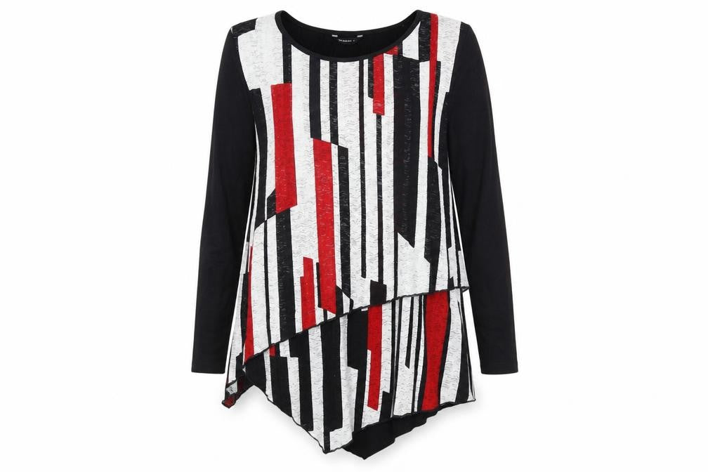 Front view of Roman Women's Multicoloured Geometric Blouse, size 12