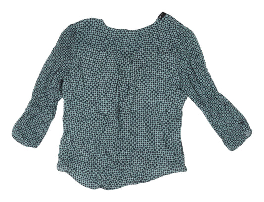 1.2.3 Paris Women's Blue Geometric Blouse Size 14