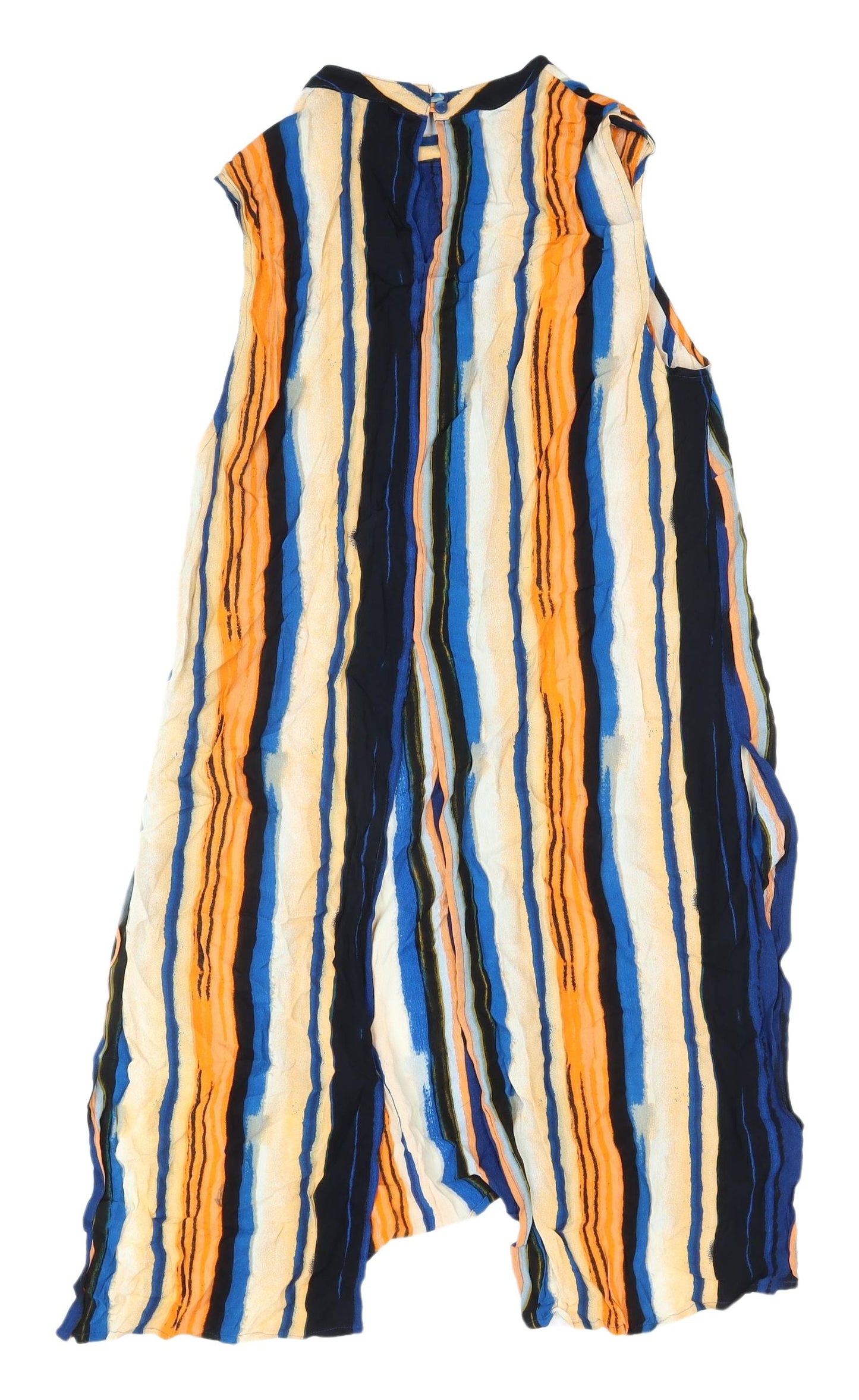 Marks and Spencer Women's Multicoloured Striped Open Back Tunic Blouse UK 12